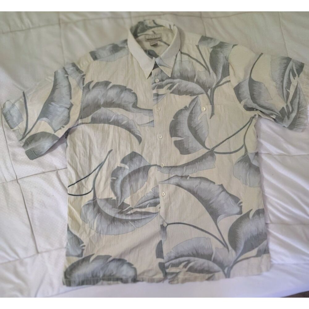 Vintage Kona Kai Silk Cotton Blend Hawaiian Tropical Shirt Size XL Button Up